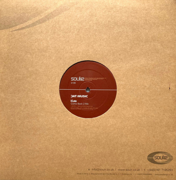 Klute : We're All Dying / Come Back 2 Me (12")