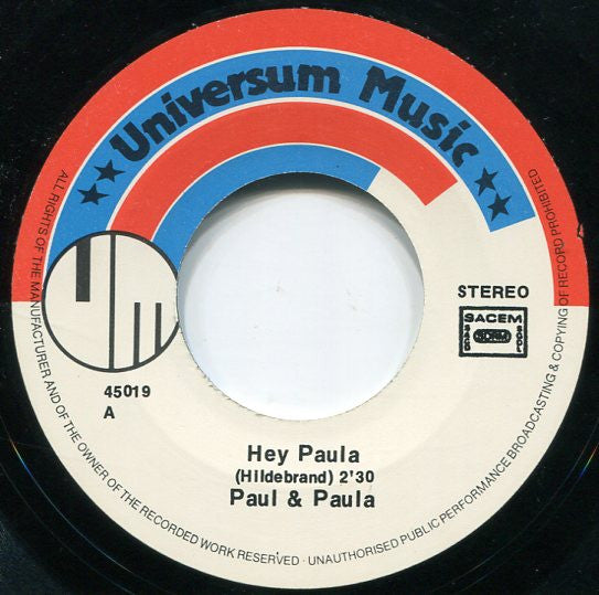 Paul & Paula : Hey Paula (7", Single, RE)
