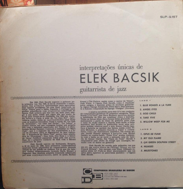 Elek Bacsik : Interpretações Únicas De Elek Bacsik  (LP, Album)