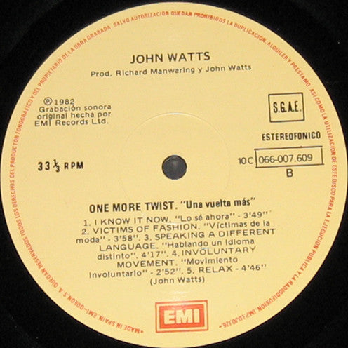 John Watts : One More Twist = Una Vuelta Más (LP, Album)