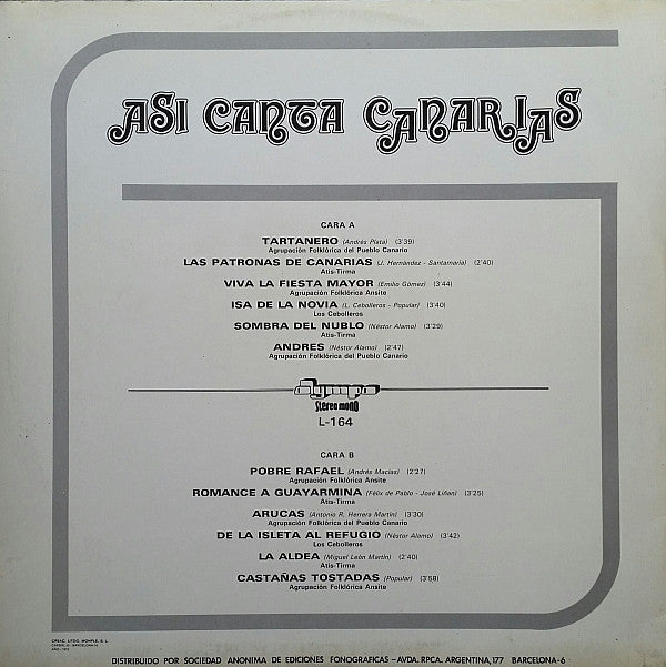 Various : Asi Canta Canarias (LP, Comp)