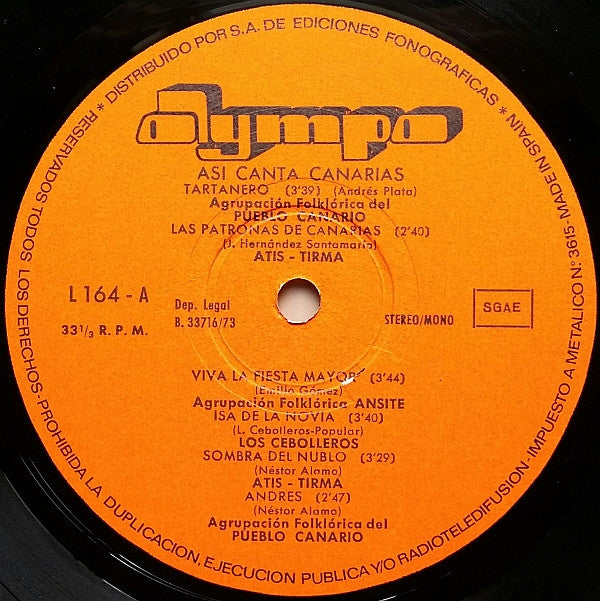 Various : Asi Canta Canarias (LP, Comp)