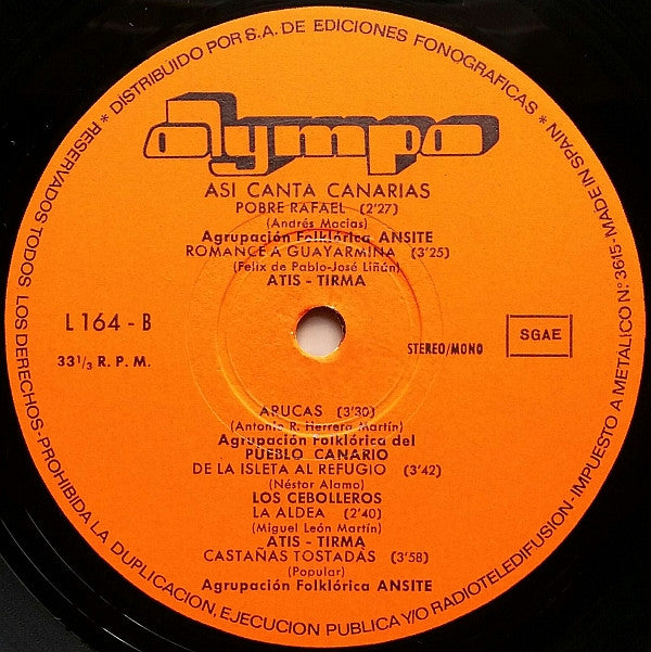 Various : Asi Canta Canarias (LP, Comp)