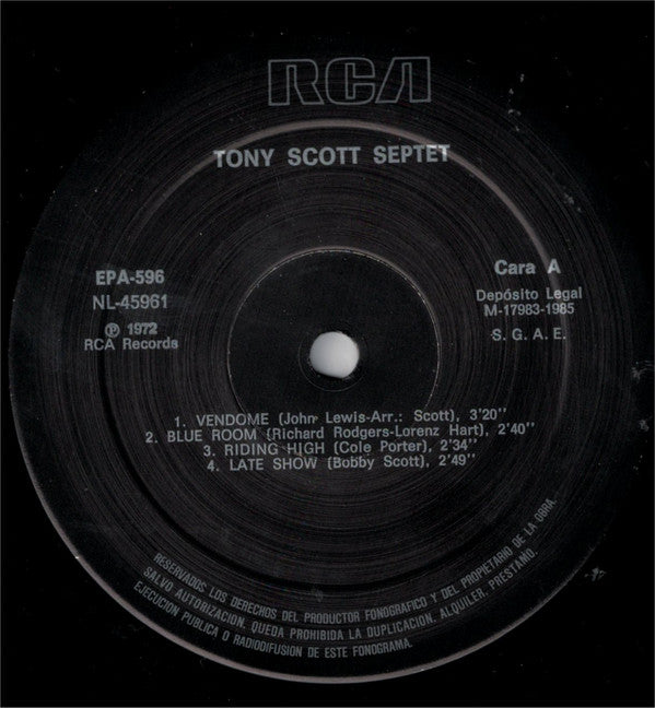Tony Scott Septet / Milt Bernhart And His Orchestra : Untitled (LP, Comp, RE)