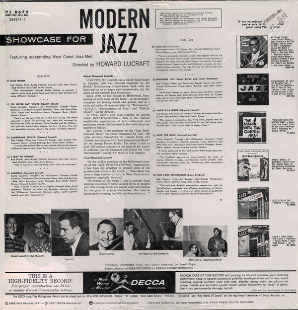 Howard Lucraft : Showcase For Modern Jazz (LP, Comp, RE)
