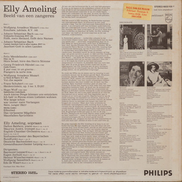 Elly Ameling : Beeld Van Een Zangeres (Mozart's Exsultate, Jubilate En Werken Van Bach, Mendelssohn, Schubert, Händel, Wolf) (LP, Comp)