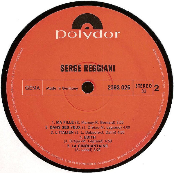 Serge Reggiani : Serge Reggiani (LP, Album)