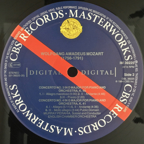 Wolfgang Amadeus Mozart – Murray Perahia ∙ English Chamber Orchestra : Piano Concerti Nos. 1-4, K. 37, 39, 40, 41 (LP, Album)