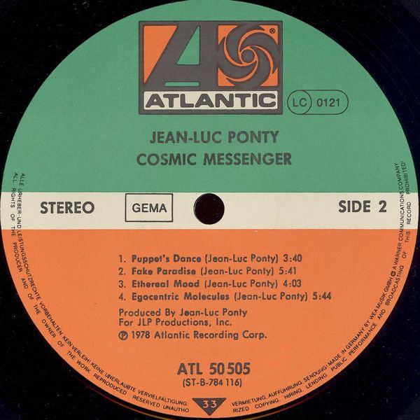 Jean-Luc Ponty : Cosmic Messenger (LP, Album, RE)