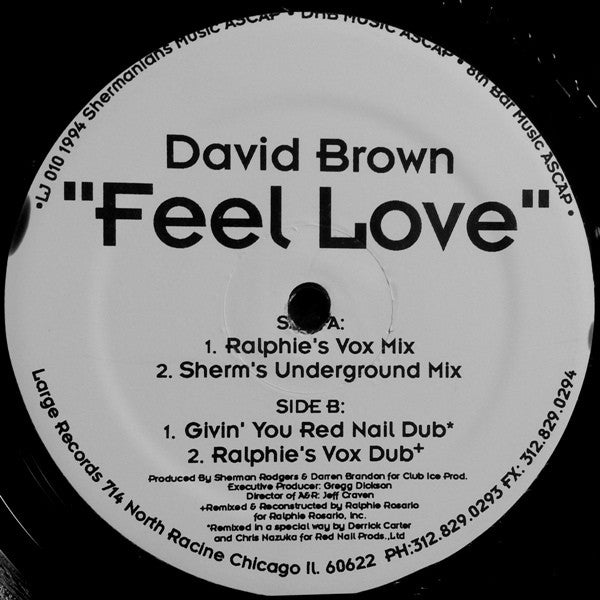 David Brown (37) : Feel Love (12")