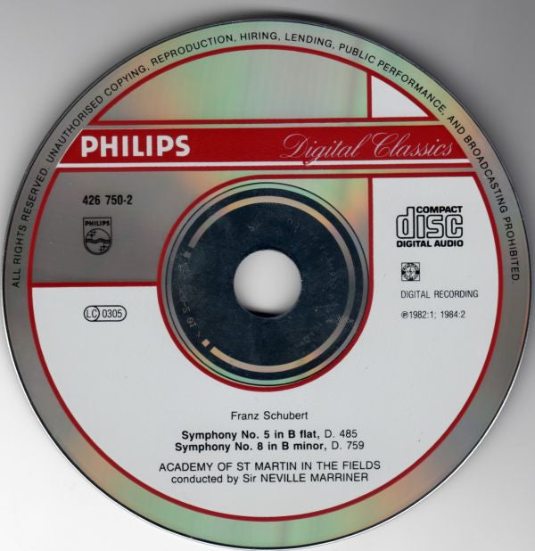 Franz Schubert : Symphonien Nr. 5 & 8 "Unvollendete" (CD, Comp)