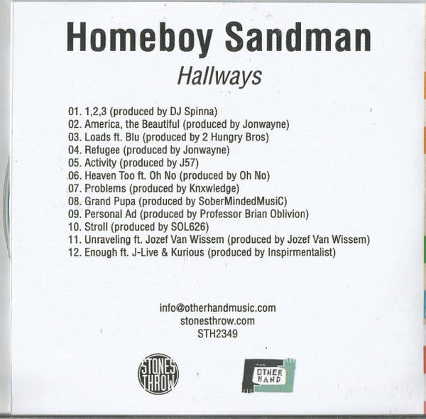 Homeboy Sandman : Hallways (CDr, Album, Promo)