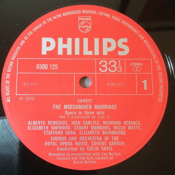 Sir Michael Tippett - Orchestra Of The Royal Opera House, Covent Garden & Chorus Of The Royal Opera House, Covent Garden, Sir Colin Davis : The Midsummer Marriage (3xLP, Album + Box)