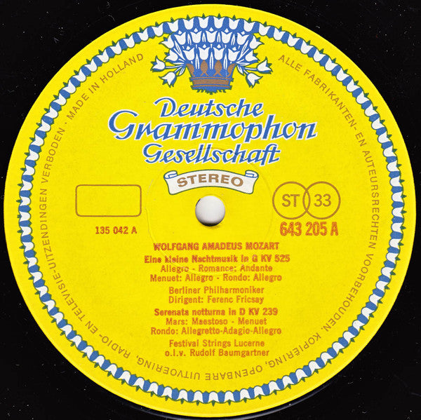 Wolfgang Amadeus Mozart, Antonín Dvořák : Eine Kleine Nachtmusik In G KV 525 / Serenata Notturna In D KV 239 / Serenade Voor Strijkers (LP, Comp, Gat)