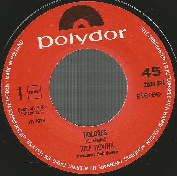 Rita Hovink : Ay Dolores (7", Single)