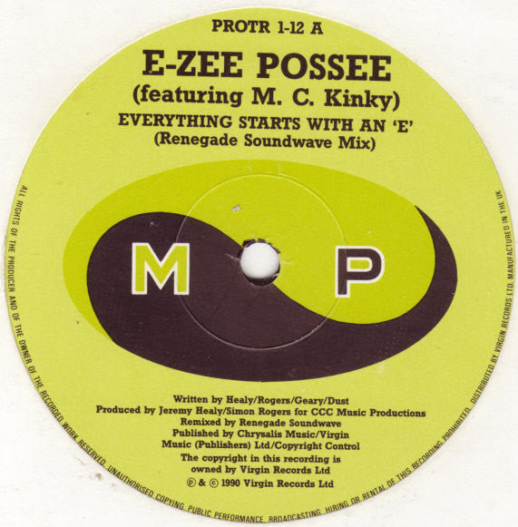 E-Zee Possee Featuring M. C. Kinky* : Everything Starts With An 'E' (New Renegade Soundwave Mix) (12")