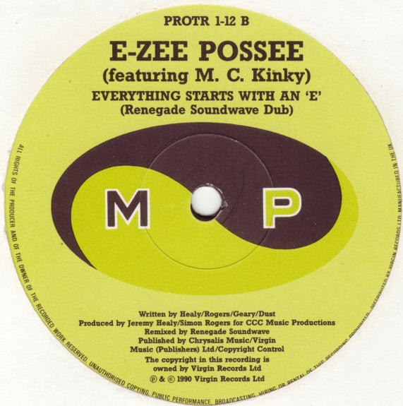 E-Zee Possee Featuring M. C. Kinky* : Everything Starts With An 'E' (New Renegade Soundwave Mix) (12")