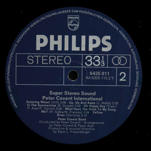 Peter Covent Band : Peter Covent International (LP, Album)