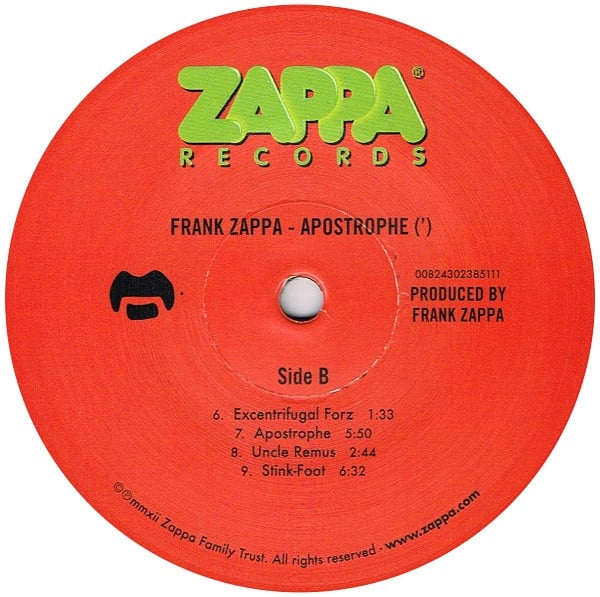 Frank Zappa : Apostrophe (') (LP, Album, RE, 180)