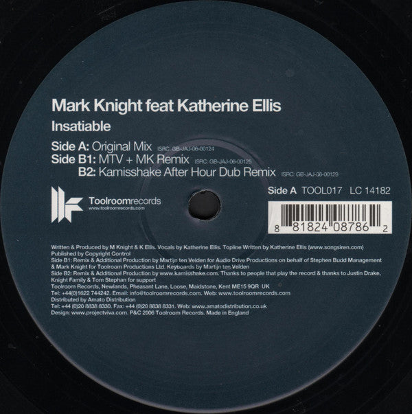 Mark Knight Feat Katherine Ellis : Insatiable (12")