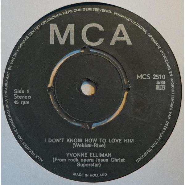 Yvonne Elliman : I Don't Know How To Love Him (7", Single)