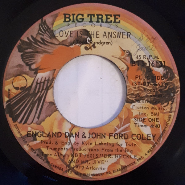England Dan & John Ford Coley : Love Is The Answer (7", Single)