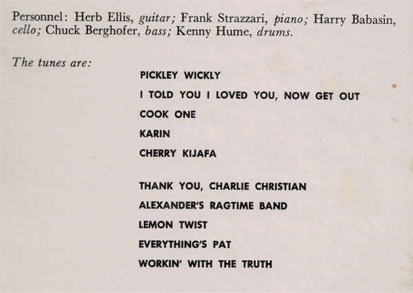 The Herb Ellis Quintet : Thank You, Charlie Christian (LP, Album, RE)