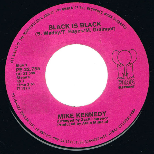 Mike Kennedy : Black Is Black / Bring A Little Lovin' (7", Single)