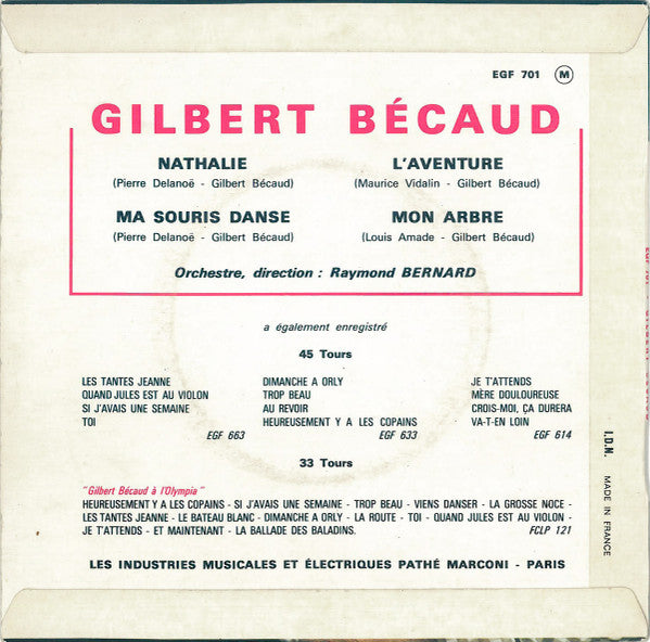 Gilbert Bécaud : L'aventure  (7", EP, Blu)