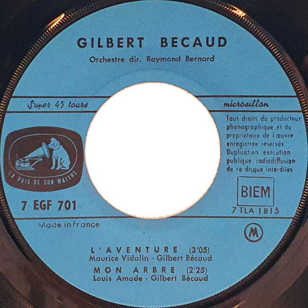 Gilbert Bécaud : L'aventure  (7", EP, Blu)