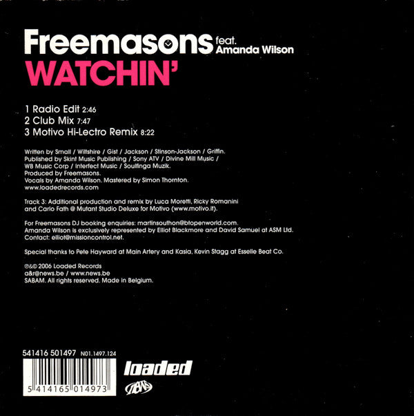 Freemasons Feat. Amanda Wilson : Watchin' (CD, Single)