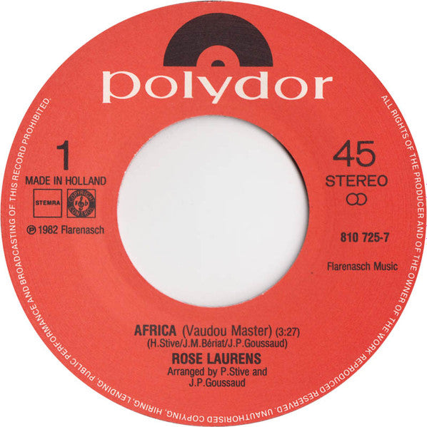 Rose Laurens : Africa (Vaudou Master) (7", Single)