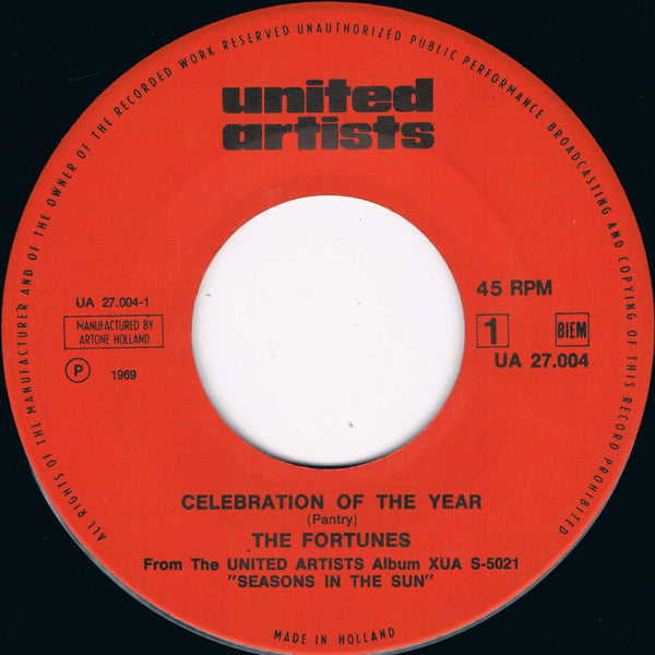 The Fortunes : Celebration Of The Year (7", Single)