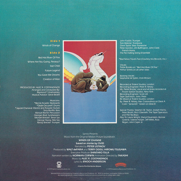 Alec R. Costandinos : Winds Of Change (A Musical Fantasy) (Music From The Original Motion Picture Soundtrack) (LP, Album, Promo, Kee)