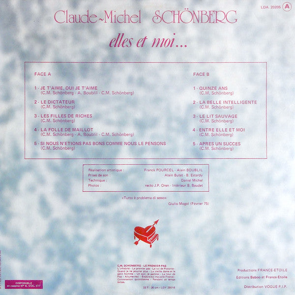 Claude-Michel Schönberg : Elles Et Moi... (LP, Album, Gat)