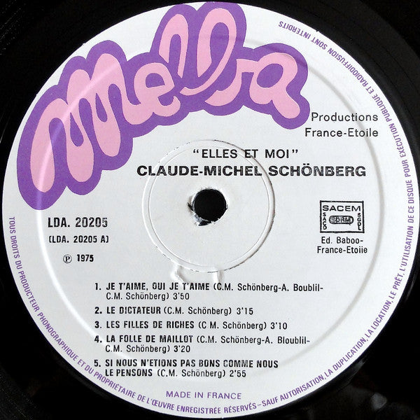 Claude-Michel Schönberg : Elles Et Moi... (LP, Album, Gat)