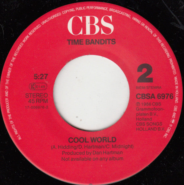 Time Bandits : I Won't Steal Away (7", Single)