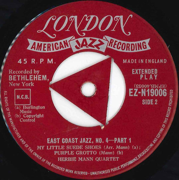 Herbie Mann : East Coast Jazz / 4 (7", EP)