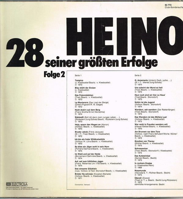 Heino : 28 Seiner Größten Erfolge Folge 2 (LP, Comp)