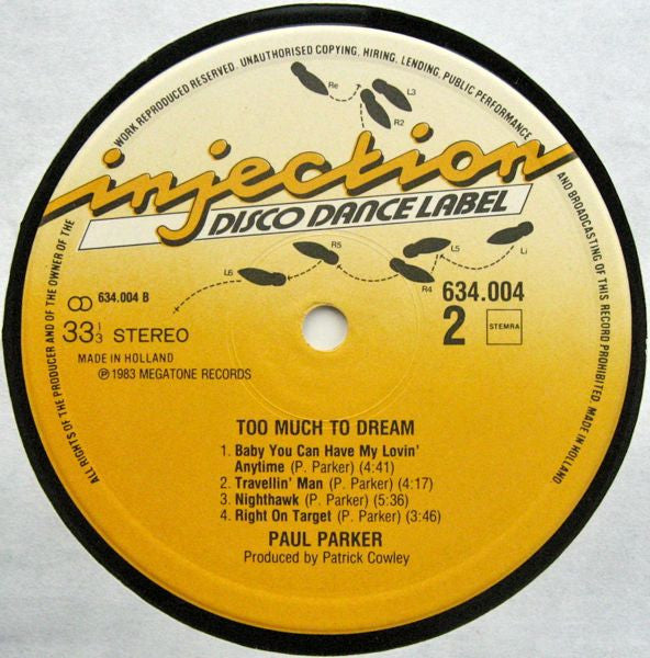 Paul Parker : Too Much To Dream (LP, Album)