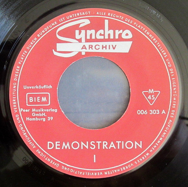 Synchro Archiv : Demonstration (7", EP, Promo)
