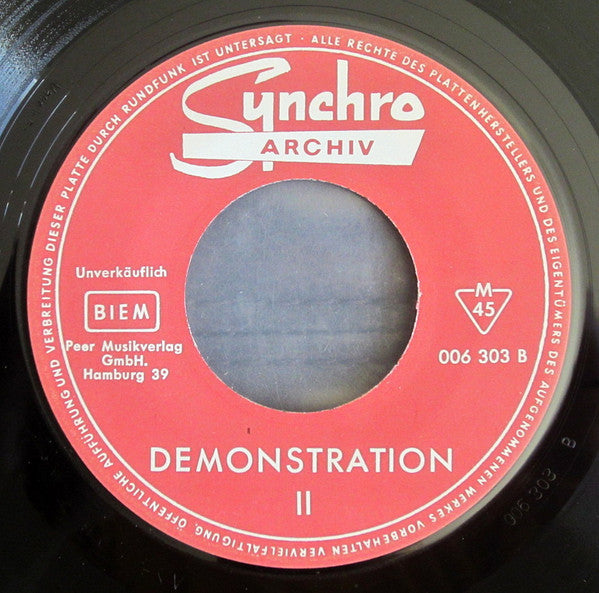 Synchro Archiv : Demonstration (7", EP, Promo)