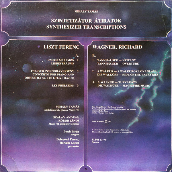 Mihály Tamás*, Liszt*, Wagner* : Szintetizátor-Varázs (LP, Album)