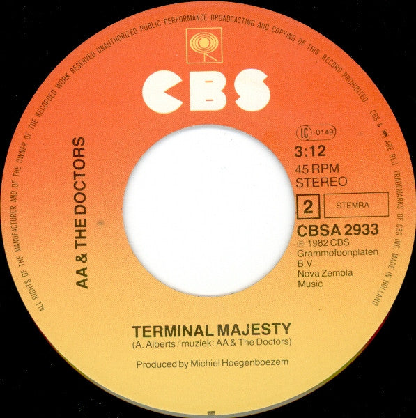 AA & The Doctors : Apocalypso (7", Single)