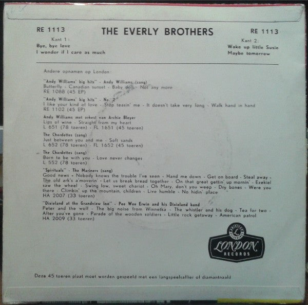 Everly Brothers : The Everly Brothers (7", EP)