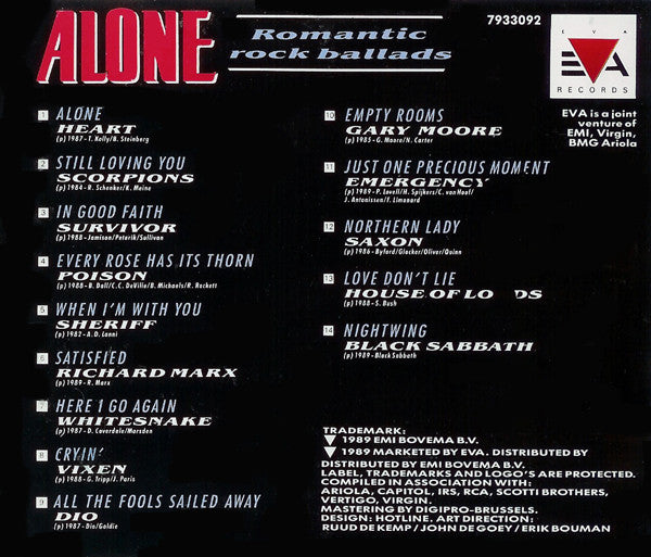 Various : Alone - Romantic Rock Ballads (CD, Comp)