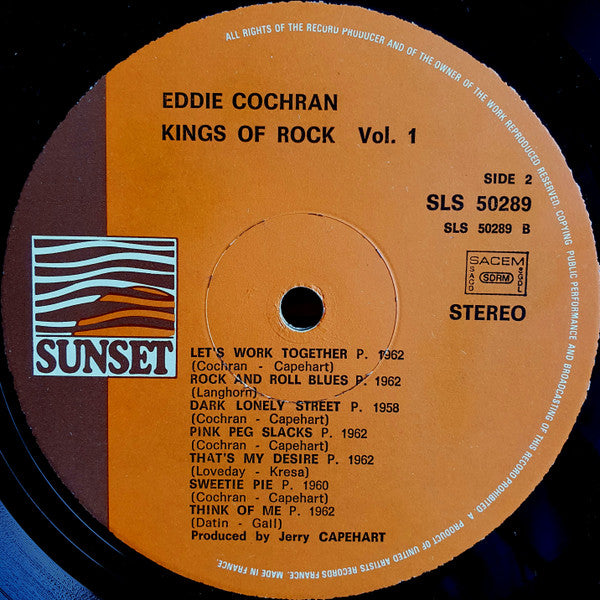 Eddie Cochran : Cherished Memories (LP, Album, RE)