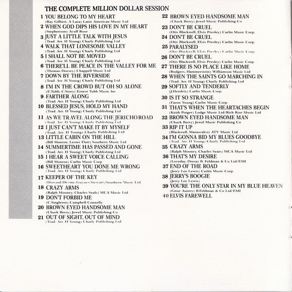 The Million Dollar Quartet : The Complete Million Dollar Session (CD, Album, RE)