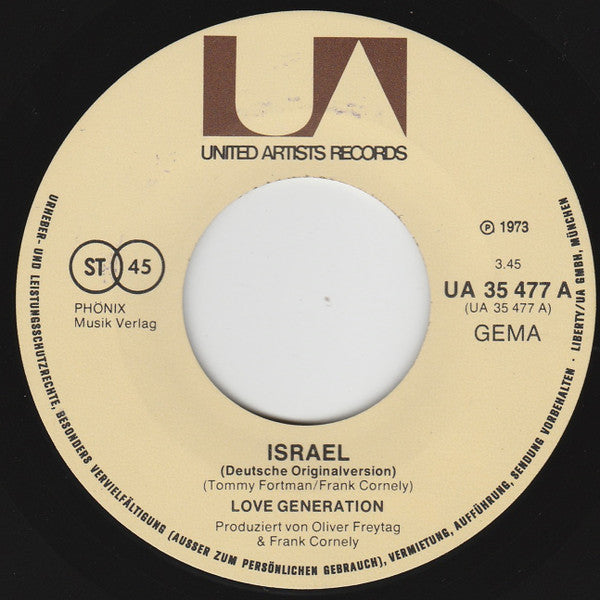 Love Generation : Israel / Sing Hallelujah (7", Single)