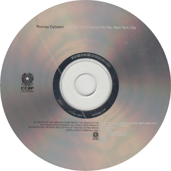 Thomas Dybdahl : One Day You'll Dance For Me, New York City (CD, Album)
